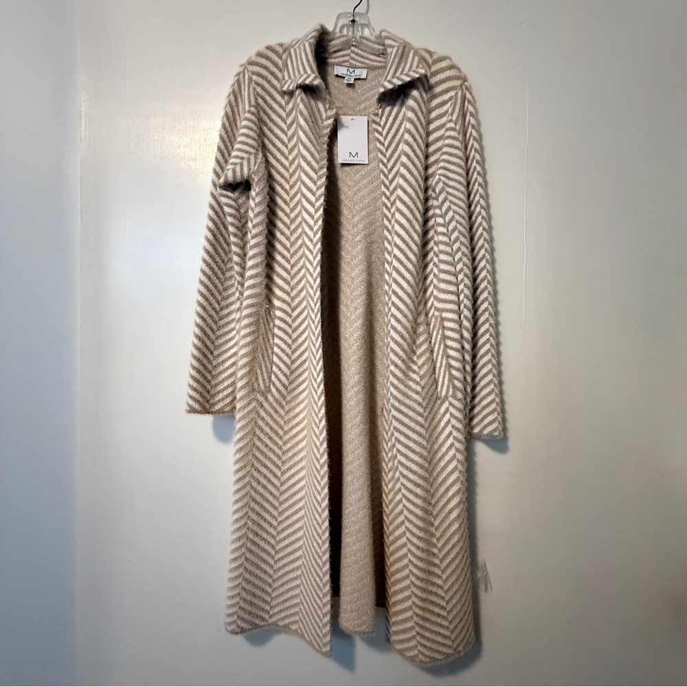 NWT M. MAGASCHONI NWT Chevron Print Coat - Size SP